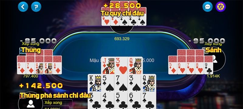 Danh sách top game bài Mậu Binh